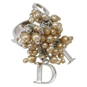 Christian Dior Ring metal Silver #9(JP Size) Auth